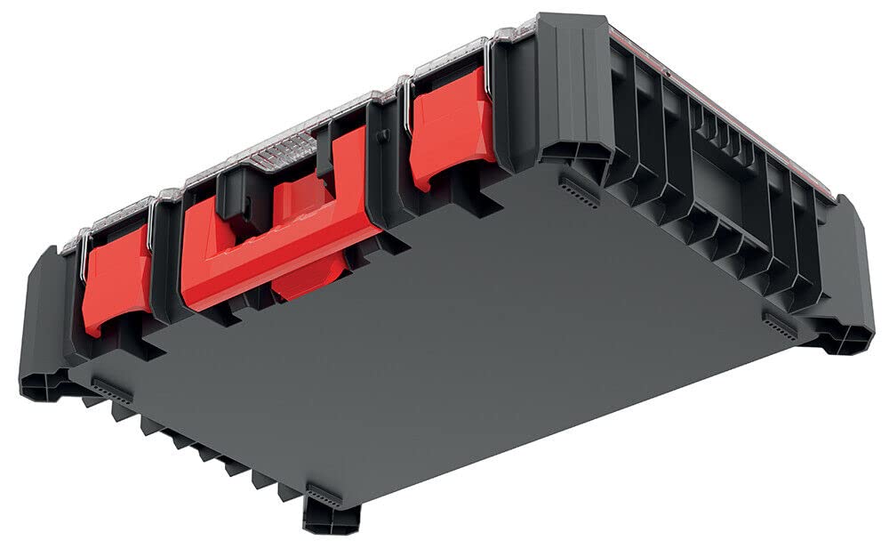 Kistenberg Sortierkasten Sortimentskasten Kleinteilemagazin mit Boxen Fächern Transparenter Decker Stapelbar 543 x 368 x 122 mm
