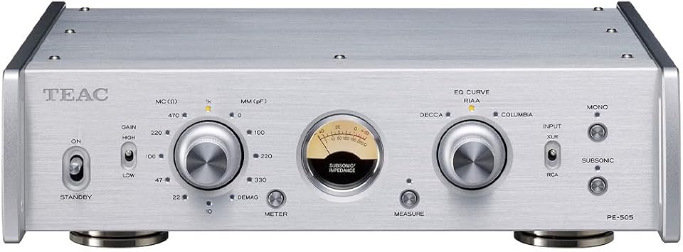 TEAC PE-505-S Dual Monaural Phono Equalizer Amplifier, Silver