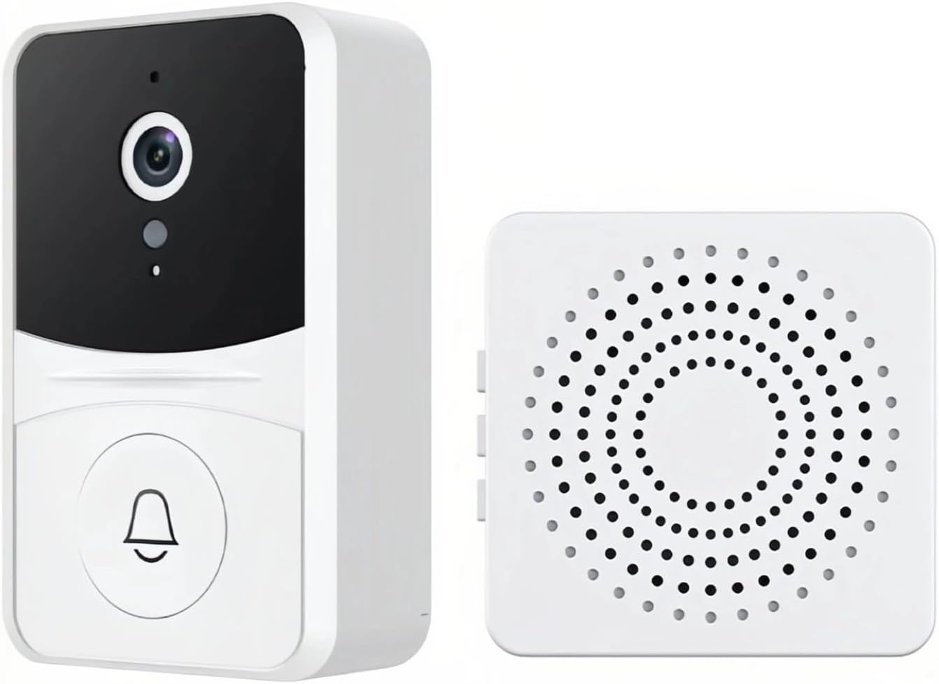 Wireless Ring Video Doorbell, 2 Way Audio Smart Video Door Bell Camera with Chimes, Home Security Door Bell with Night Vision Motion Detection APP Instant Notification
