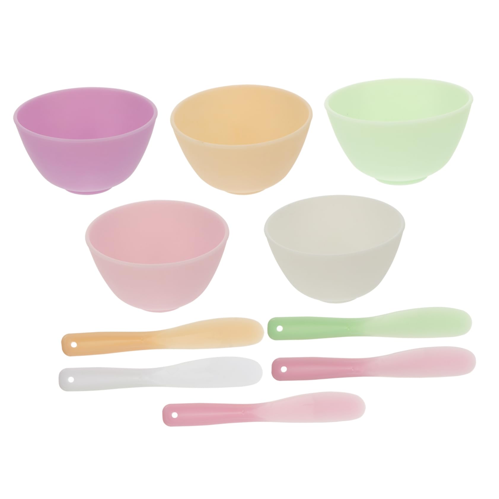 FOYTOKI 5pcs Silicone Mask Mixing Bowl Set Diy Tool Bowl Mask Stirring Rod for Skincare Bulk Beauty Random Color