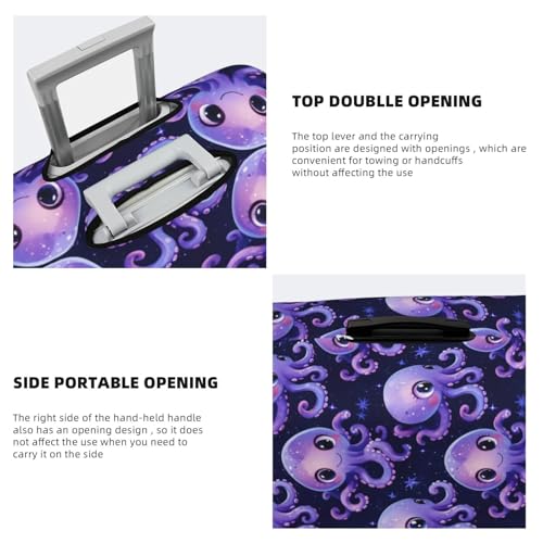 Luggage Cover Protector - Cartoon Purple Octopus 1 Print Suitcase Covers for Luggage Fit 22-24 Inch Suitcase4