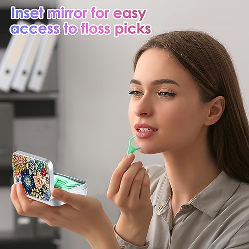 Image of Portable Dental Floss Case - Easy to Store Floss Picks, Perfect for Travel, Hotels, Dinners, Appointments, Mandarin, 1 Foot (Pack of 1), Pouch