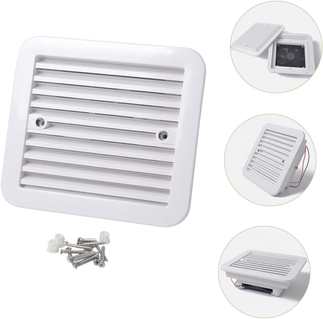 Luxshiny 12v 8-inch Camper Roof Ventilation Exhaust Fan with Blades, Quiet Bathroom Air Ventilation Fan Replacement for Motorhome Roof Ventilation