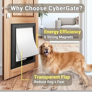 X-Large Aluminum Dog Door for Exterior, Cutout Size 14 1/2''W x 25 1/8''H, Heavy Duty Magnetic Double Flap for Extreme Weather, Energy-Efficient, Easy to Assemble, Lockable Panel Included, Black X Large Aluminum Dog Door for Exterior Cutout Size 14 12W x 25 18H Heavy Duty Magnetic Double Flap for Extreme Weather Energy Efficient Easy to Assemble Lockable Panel Included Black