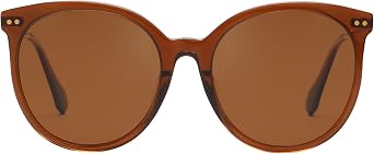 DUCO Polarized Oversized Sunglasses for Women, Trendy Mirrored Shades Round Light Weight UV400 Sun Glasses DC2340