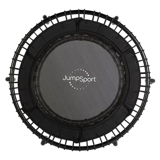 JumpSport 250 In Home Cardio Fitness Rebounder - Durable Silent Bounce Mini Trampoline with Premium Bungees, Workout DVD, and Online Access to Video Workouts - Safe and Stable