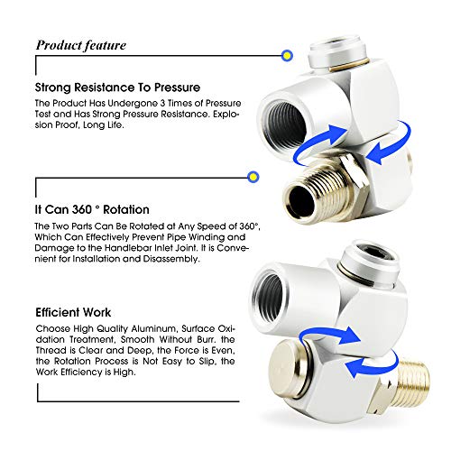 Tailonz Pneumatic 4Pcs 1/4 Inch Air Tool Swivel Fitting 360 Degree Swivel Air Hose Connector Industrial Swivel Portable Air Tool Adapter #TOP2