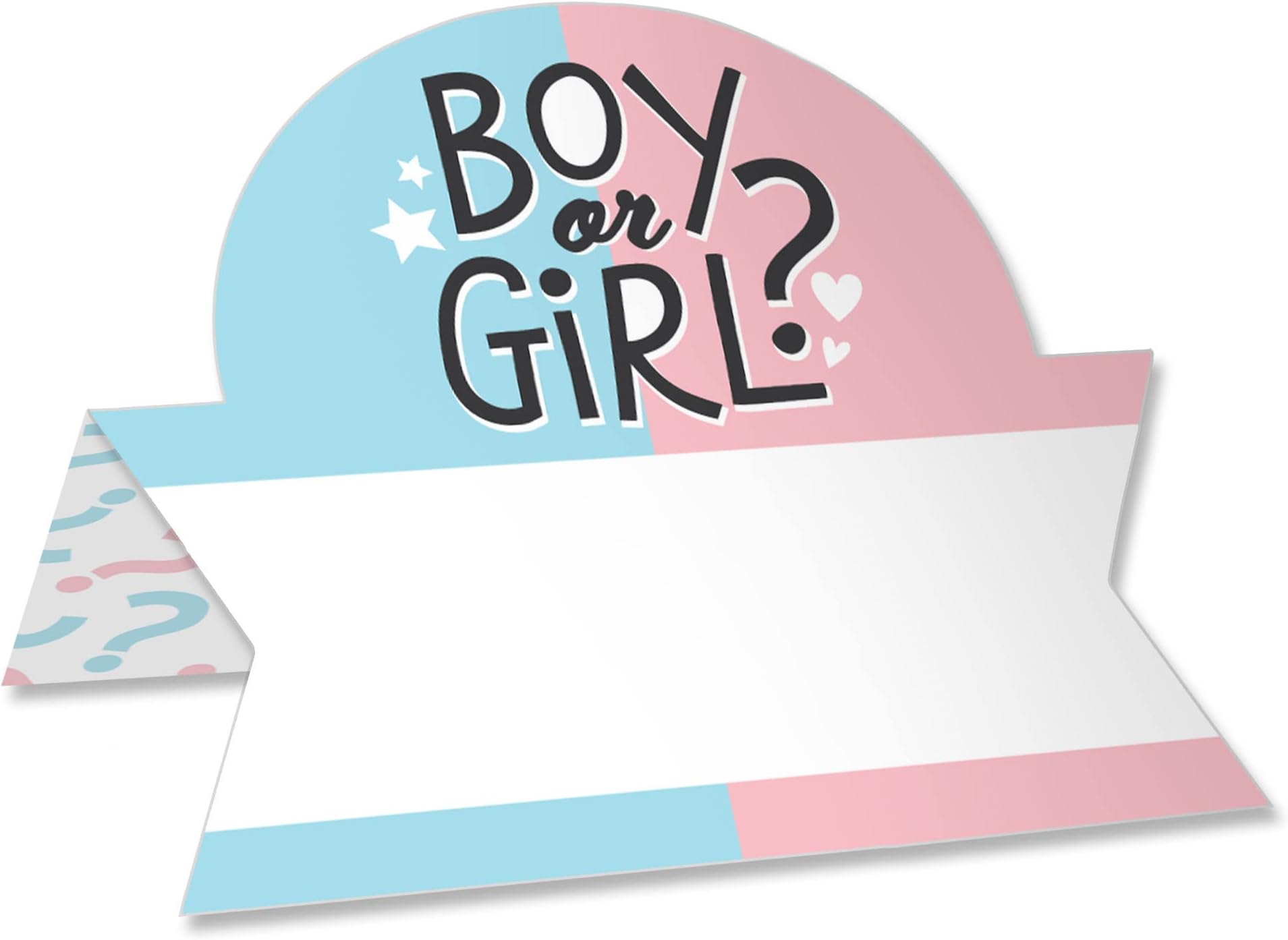 Big Dot of Happiness Baby Gender Reveal - Team Boy or Girl Party Tent Buffet Card - Table Setting Name Place Cards - Set of 24
