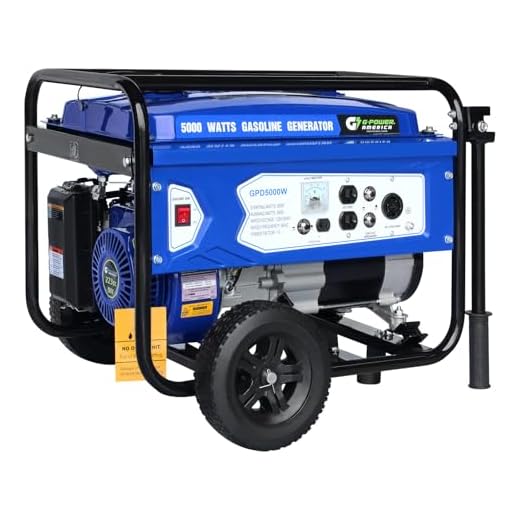 Green-Power America GPD5000W 5000W Gasoline Generator, Blue/Black