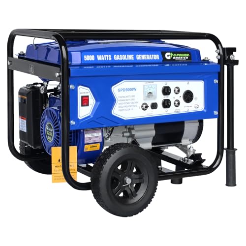 Green-Power America 5000 Watt Gasoline Generator, Manual Recoil Start Portable Generator, Backup...
