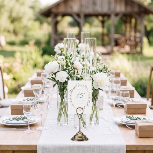 Image of 12 Pcs Table Number Holders-Metal Place Card Holders Table Number Stands Tabletop Sign Stands for Photos, Menu, Memo, Notes, Wedding, Restaurant, Banquet, Birthday(2.4 inch X 4.3 inch,Bronze)