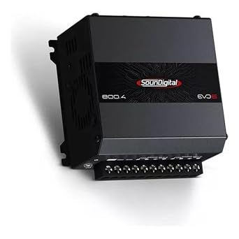 SounDigital 800.4 Evo6 Class D 4 Channel 4 Ohms Amplifier Module - Channel 2 Ohms Bridge 4 Ohms - Sd 800w Rms 4c Power Car Sound Car Truck Pickup SUV 800 Wrms 800.4-4 Sd800.4 Evo 6