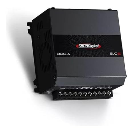 SounDigital 800.4 Evo6 Class D 4 Channel 4 Ohms Amplifier Module - Channel 2 Ohms Bridge 4 Ohms - Sd 800w Rms 4c Power Car Sound Car Truck Pickup SUV 800 Wrms 800.4-4 Sd800.4 Evo 6