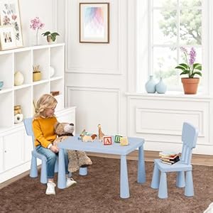 ZENY Kids Table and Chair Set, 3 in 1 Plastic Children Activity Table for Toddlers Drawing, Reading, Crafts, Snack Time, Detachable Tabletop Table and Chair Set for Home, Nursery, Playroom ZENY Kids Table and Chair Set 3 in 1 Plastic Children Activity Table for Toddlers Drawing Reading Crafts Snack Time Detachable Tabletop Table and Chair Set for Home Nursery Playroom