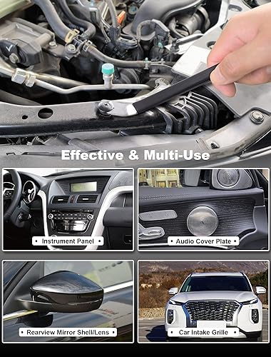 SARDVISA 2 Packs Auto Trim Removal Tool Set, Upgraded Heavy Weight Metal Pry Tools Automotive with Stainless Steel Metal Pry Board, Car Removal Tools for Auto Door Panel, Dashboards, Clips, Baseboard