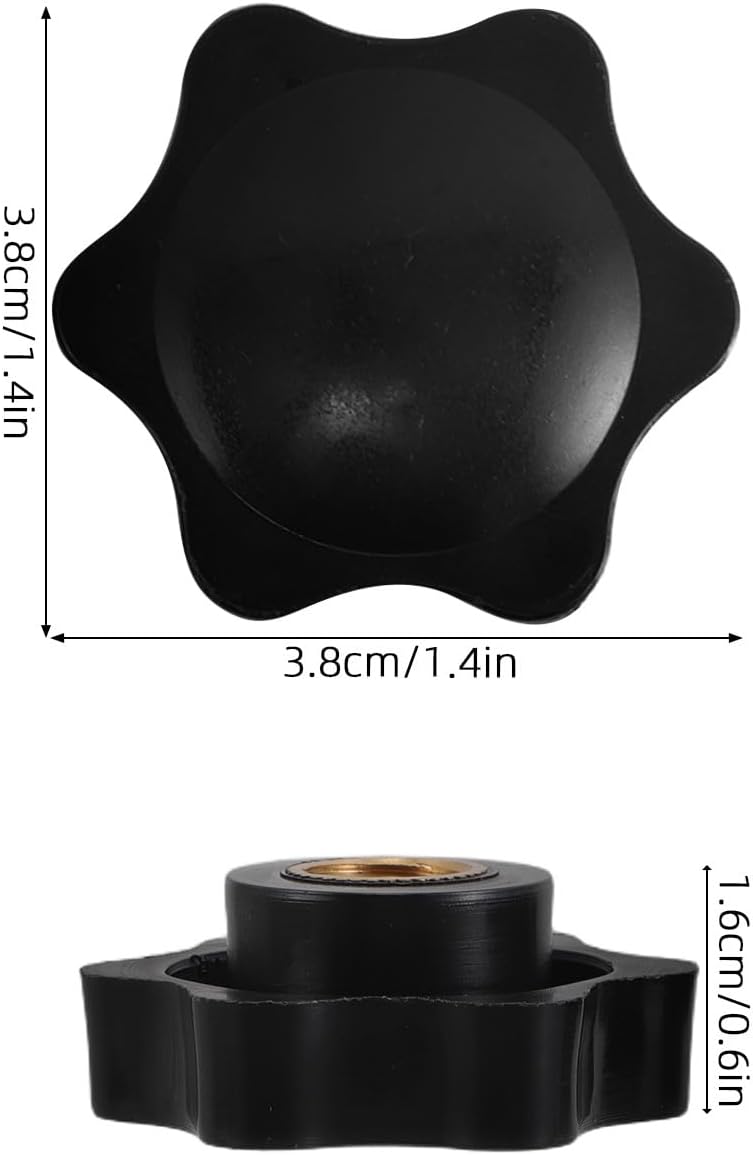 M10 Star Thumb Nuts 8pcs Black Iron Through Hole Hand Grip