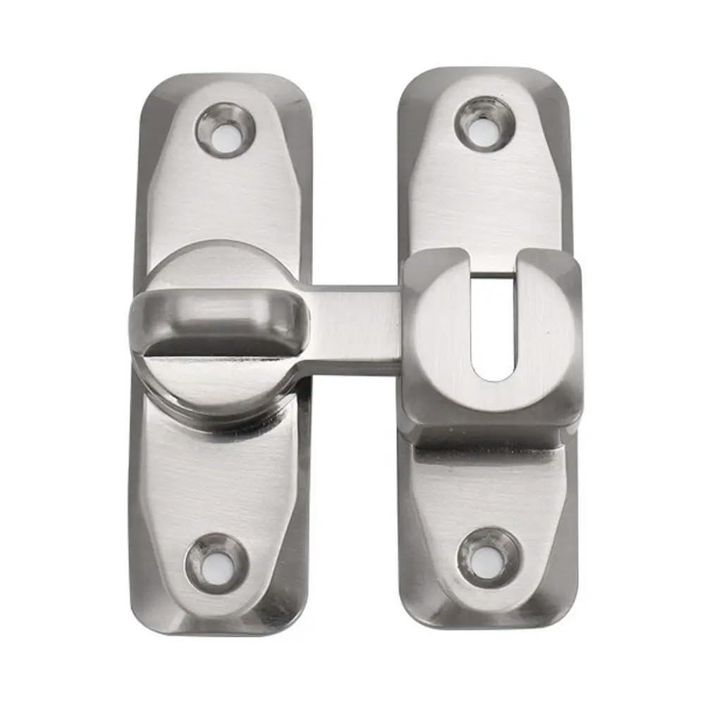 Ydhsikk Silver Door Lock Bolt, 180 Degree Sliding Gate Door Latch Butterfly Cam Cylinder Lock Multicolor Zinc Alloy(Silver)