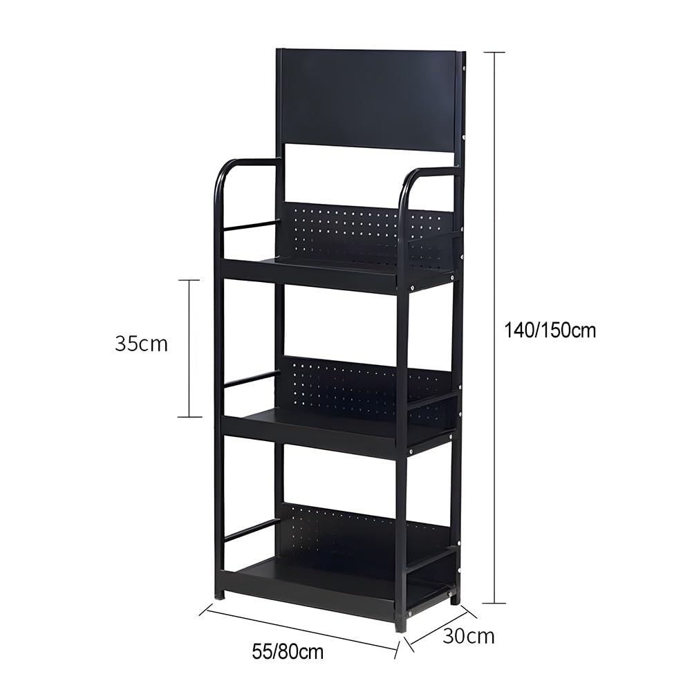 Metalowa półka na przekąski do supermarketu, stojak na cukierki/chipsy z kółkami, do spiżarni domowej, sklepów, teatru(Biały 80x30x150 cm)