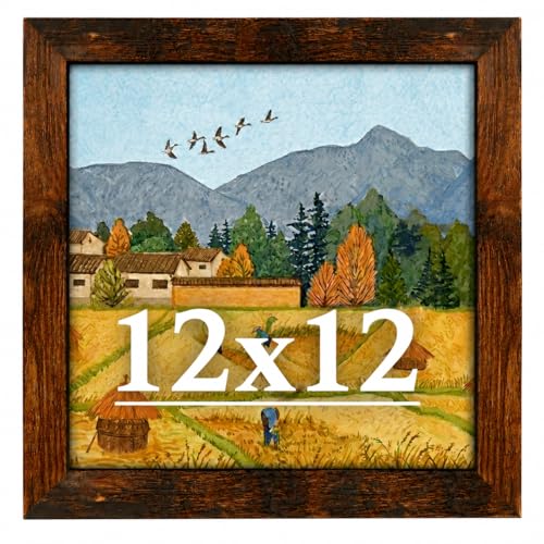 Veleclo 12x12 Picture Frame for Wall Display 12x12 Brown Picture Frame with Shatter Resistant Plexiglass Stable and Sturdy 12 x 12 Poster Frame for Wall Display Handpicked Gift Collection 1 Pack
