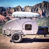 Teardrop Camping Trailer, Off-Road Camper Trailer - Lightweight Travel Trailer with Sleeping Area, All-Terrain Camping Trailers, Ideal for Couples Car Camping, Trips, Wilderness Adventures
