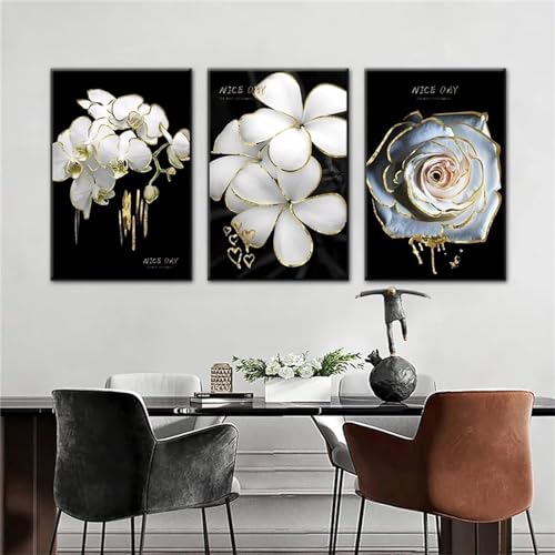 Broderie Diamant fleurs blanches pour creer une ambiance zen dans votre chambre