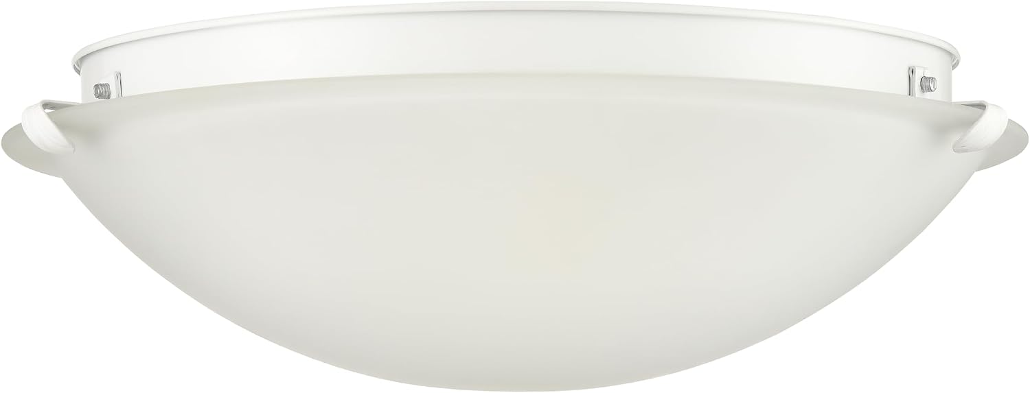 ML Lighting | 61003-MW | 2 Light Ceiling Flushmount in Matte White Finish with Frosted Glass Shade | Enhance Any Room with a Beautiful Glow for Accent or Task Lighting