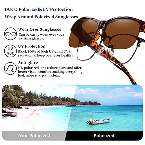 Image of DUCO Polarized Fitover Sunglasses UV400 Protection & HD for Unisex 8960