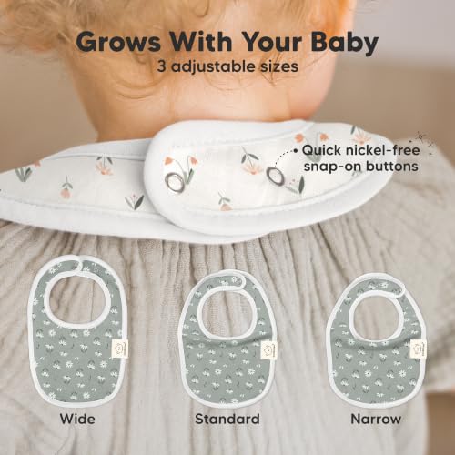 Image of KeaBabies 8-Pack Organic Baby Bibs for Drooling and Teething (Fleur) | Soft Cotton Bibs for Baby Girl, Boy, Extra Absorbent, Easy to Clean & Put On, Toddler, Newborn, Infant 0-24 Months