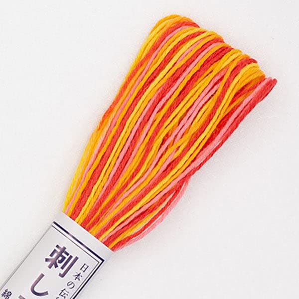Hilo Olympus Sashiko Variegado Naranja, Rosa y Amarillo 20m miniatura 2