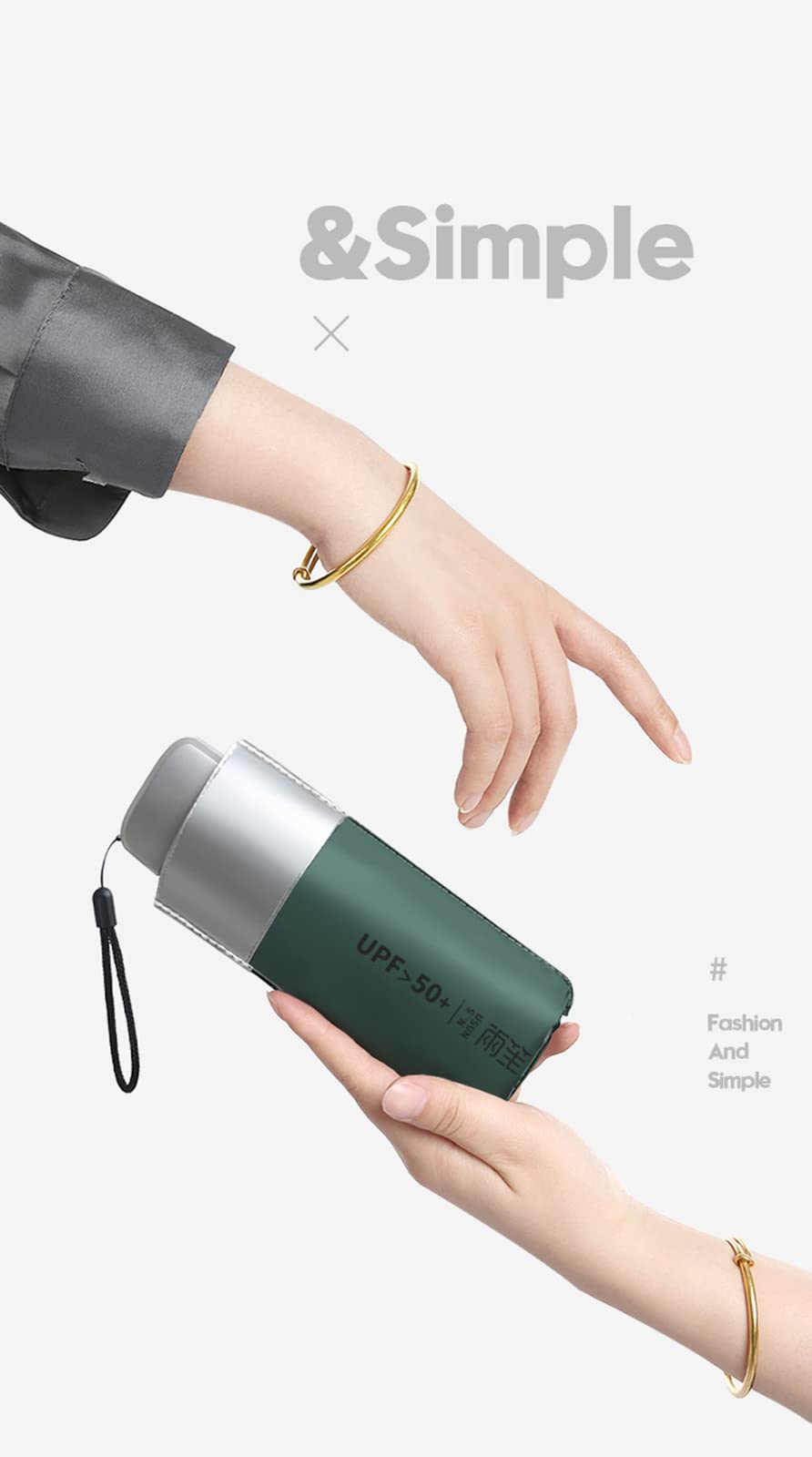 parapluie, Parapluie de poche compact en titane argenté avec colle UV, ultra-léger et petite taille, for hommes femmes