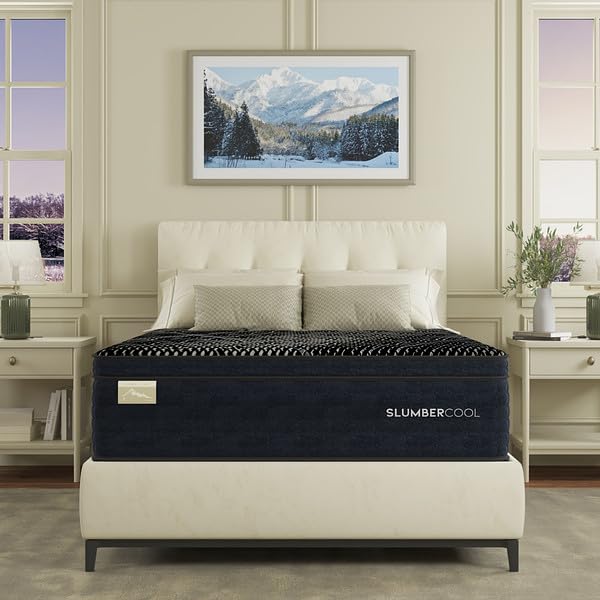 SlumberCool MAX 3Z Plush Euro Top Cooling Hybrid Mattress – 14' Twin XL Gel Memory Foam & Zoned Lumbar Support Coils, GlacierTex MAX Cooling Cover, Pressure Relief Mattress for Side & Hot Sleepers