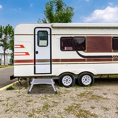 Varbucamp Stable Rv Step, Folding Platform Step Ladder 1 Step With Non-Slip Surface And Rubber Feet For Rvs Camping Trailer #TOP7