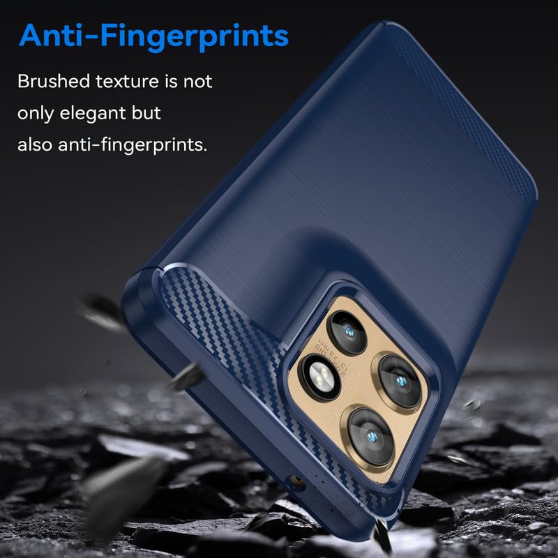 Image of Hybrid Carbon Fiber Back Case for Moto Edge 50 Neo (Blue)