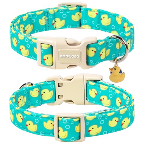 DOGWONG Ducky Pattern Cute Collar, Spring Summer Female Male Collars Pets Gift Adjustable Heavy-Duty Duck Pet Collars for Small Dogs, Neck 11-16 inches - Image 3