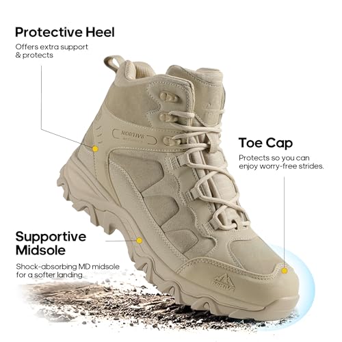Image of NORTIV 8 Men's Waterproof Hiking Boots Outdoor Mid Trekking Backpacking Mountaineering Shoes