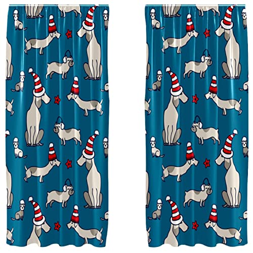 Juego de 2 cortinas de panel decorativas de Navidad para habitación 2