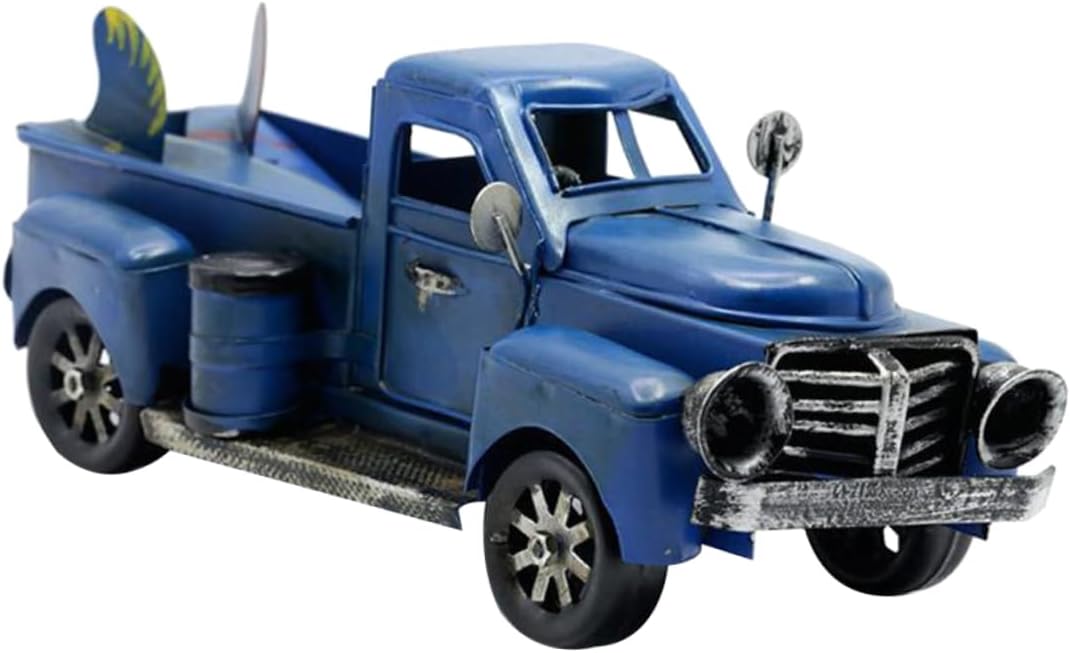 1pc Creative Metal Pickup Truck Model for Home Decoration Vintage Tin Car Design Unique Craft for Collectors and Rustic Decor Enthusiasts
