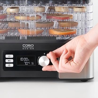 Caso DH 450 Dörrautomat, Testsieger Haus & Garten Test, für z.B. Obst, Gemüse, Kräutern etc., Temperatur individuell einstellbar von 30 ‐ 70 °C , Timer einstellbar von 0,5 ‐ 48 h – Bild 6