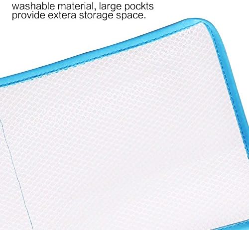 FishMM Mesh Bath Organizers for Shower with Hook, Quick Dry Hanging Shower Caddy College, Bath Storage with 6 Pockets for College Dorm Rooms, Bathroom