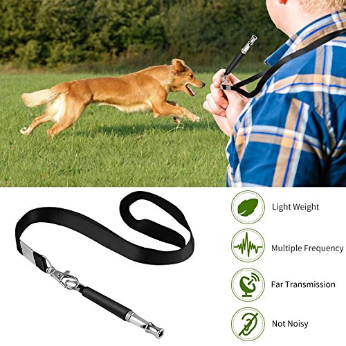 Muekday Dog Whistle,Dog Whistle To Stop Barking,Adjustable Ultrasonic Silent Dog Whistle,Recall Training,Dog Whistle Training To Stop Barking Control Devices For Dog,With Black Lanyard #TOP4
