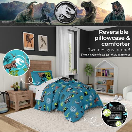image for Jurassic World Kids Bedding Super Soft Cozy Reversible Microfiber Comf