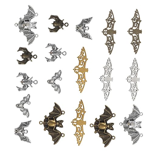 Pendentifs chauve-souris en alliage durable Housoutil au fini patiné rétro pour colliers