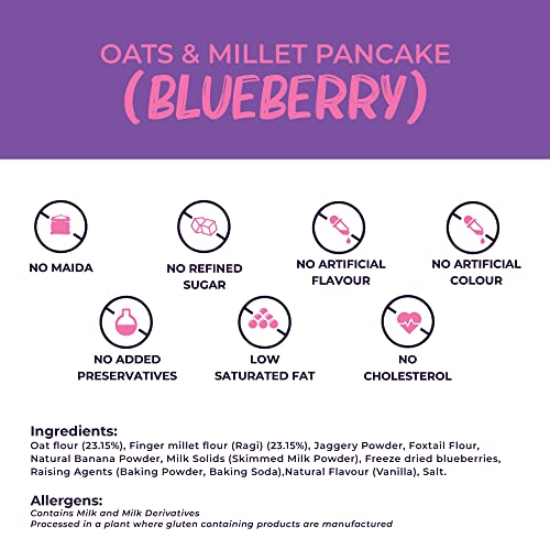 Image of Foodstrong Oats & Millets Blueberry & Double Choco Chip Waffle & Pancake Mix, High Protein & Fibre, No Maida, No Refined Sugar - With Jaggery, Eggless Instant Breakfast Mix 250g x Pack of 2