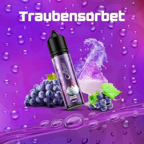 DBL Aromakonzentrat 60ml, Intensives Lebensmittelaroma Ideal zum Backen, in Lebensmitteln & Getränken, auch für Vernebler, Nebelmaschinen, uvm (Traubensorbet)