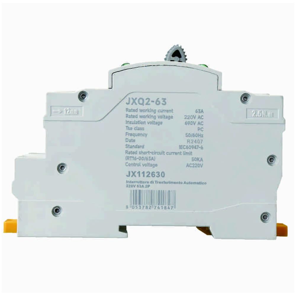 Interruttore di trasferimento automatico ATS, 2P, 230Vac, 63A - Ettroit JX112630