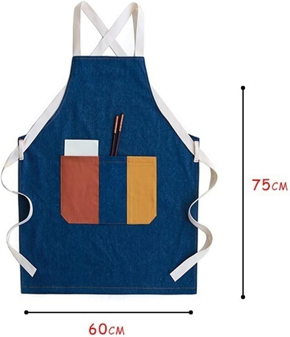 Aprons With Pockets Home Flowers Barista Milk Tea Shop Kitchen Baking Aprons Men's Women's Workwear Apron