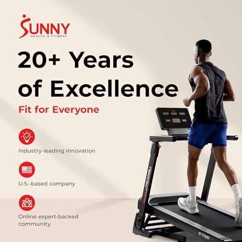 Sunny Health & Fitness Flat-Folding Auto Incline Treadmill, Fully Assembled - image 9