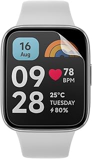BESHYAKA Flexible Hydrogel Screen Protector (Three Pieces) Compatible with Redmi Watch 3 – HD Clarity, Bubble-Free, Easy To Install, Full Coverage Screen, Dust Resistant – Not A Glass