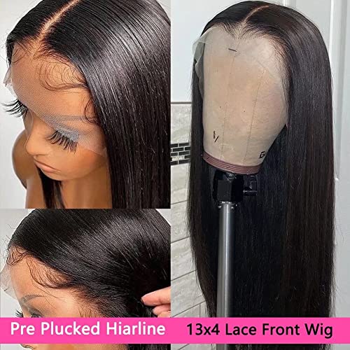 Bele 13x4 HD Transparent Lace Front Wigs Straight Human Hair 180% Density Brazilian Virgin Straight HD Lace Front Wigs for Women 100% Unprocessed Human Hair Wig Natural Color - Image 2
