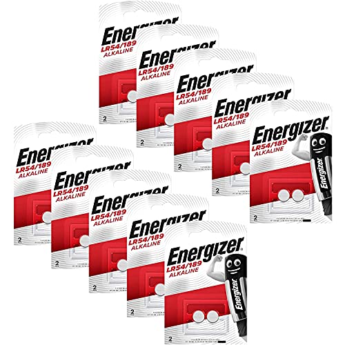 Hold. Energizer - Batteria alcalina a bottone LR54/189 – Scatola completa 10 blister da 2 (totale 20 batterie)